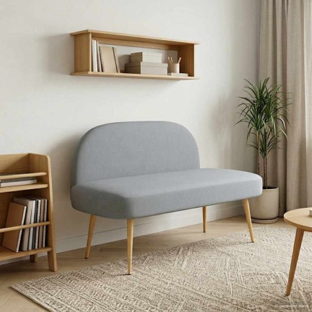 Banc rembourré avec dossier Gris clair 110 x 60 x 76 cm 628303628303