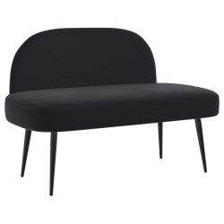Banc rembourré avec dossier Noir 110 x 60 x 76 cm Velours 628304628304