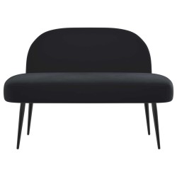 Banc rembourré avec dossier Noir 110 x 60 x 76 cm Velours 628304628304