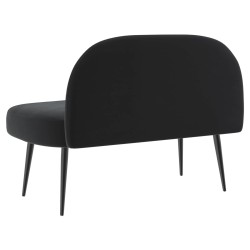 Banc rembourré avec dossier Noir 110 x 60 x 76 cm Velours 628304628304
