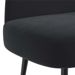 Banc rembourré avec dossier Noir 110 x 60 x 76 cm Velours 628304628304