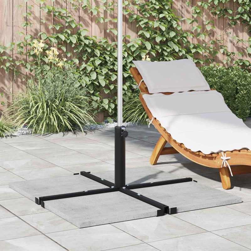 Base de parasol avec cadre croisé Noir Acier 628305628305