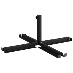 Base de parasol avec cadre croisé Noir Acier 628305628305