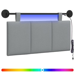 Tête de lit suspendue Avec lumière LED Gris clair Tissu 628319628319