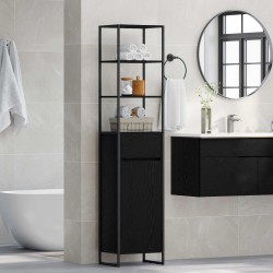 Cabinet de salle de bain avec porte Chêne noir 40 x 30 x 180 cm 628321628321