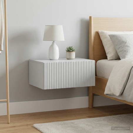 Cabinet de chevet mural 2 pcs Blanc 49 x 34,5 x 20 cm 628322628322