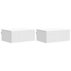 Cabinet de chevet mural 2 pcs Blanc 49 x 34,5 x 20 cm 628322628322