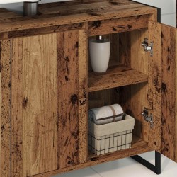 Cabinet de salle de bain avec porte Bois Ancien 90 x 30 x 60 cm 628323628323
