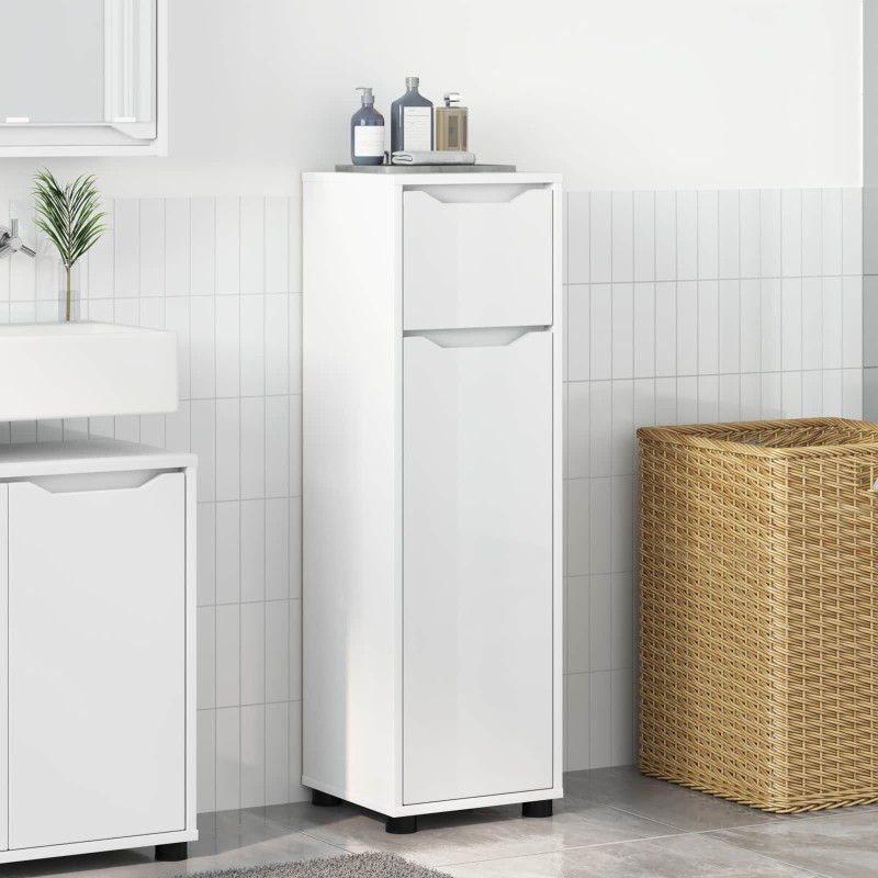 Cabinet de salle de bain avec tiroir Blanc 30,5 x 30 x 101 cm 628324628324