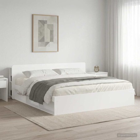 Cabinet de Tête de Lit avec stockage Blanc Bois d'ingénierie 628327628327