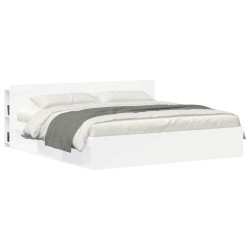 Cabinet de Tête de Lit avec stockage Blanc Bois d'ingénierie 628327628327