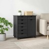 Cabinet roulant Gris 63,5 x 39 x 65,5 cm Bois de Pin Massif 628328628328