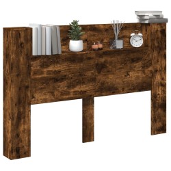 Cabinet de Tête de Lit avec LED Chêne Fumé Bois d'ingénierie 628329628329