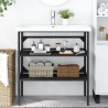 Cadre de lavabo de salle de bain Noir 79x38x83 cm Fer 628330628330