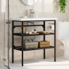 Cadre de lavabo de salle de bain Noir 79x38x83 cm Fer 628330628330