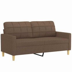 Canapé à 2 places Marron 140 cm Tissu 628332628332