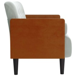 Canapé deux places avec coussins cylindriques gris clair 110 cm velours 628334628334