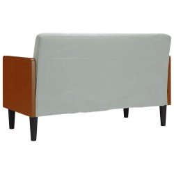 Canapé deux places avec coussins cylindriques gris clair 110 cm velours 628334628334