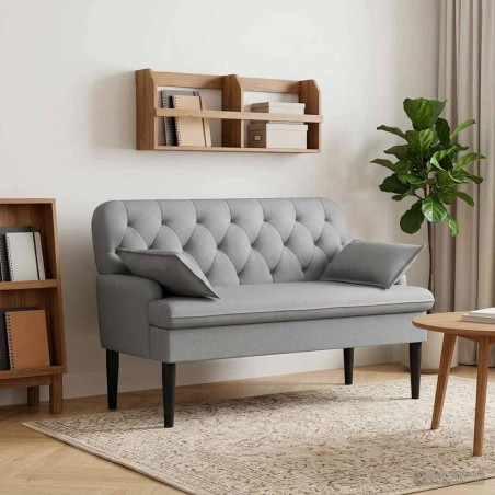 Canapé love seat avec capitonnage en boutons Gris clair Tissu 628337628337