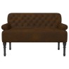 Canapé love seat avec capitonnage en boutons Marron Simili daim 628338628338