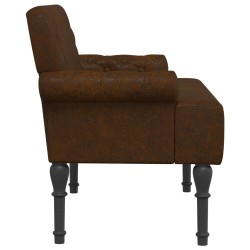 Canapé love seat avec capitonnage en boutons Marron Simili daim 628338628338