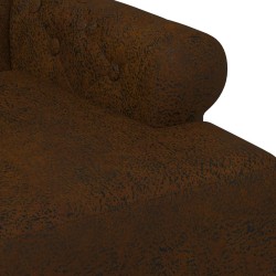 Canapé love seat avec capitonnage en boutons Marron Simili daim 628338628338