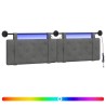 Tête de lit suspendue Avec lumière LED Gris foncé Velours 628343628343