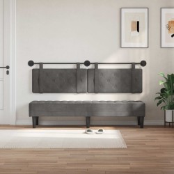 Tête de lit suspendue Avec lumière LED Gris foncé Velours 628343628343