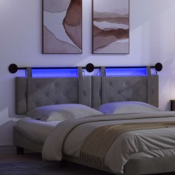 Tête de lit suspendue Avec lumière LED Gris foncé Velours 628343628343