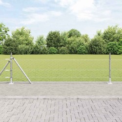 Clôture hexagonale avec base en béton 10 x 0,5 m Argenté Maille 628346628346