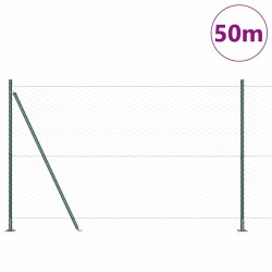 Clôture hexagonale avec base en béton 50 x 1,4 m Vert Maille 628350628350
