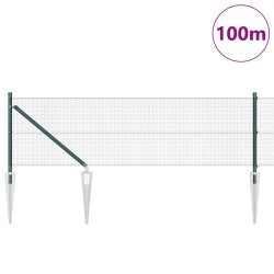 Clôture en fil soudé avec pointes 100 x 0,6 m Vert Maille 628362628362