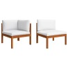 Canapé de jardin 4 places avec coussin en bois d'acacia et corde 628365628365