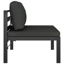 Canapé de jardin 3 places avec coussins Aluminium Anthracite 628366628366