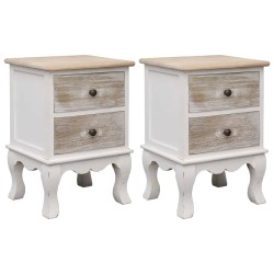 2 pcs Tables de chevet 35x30x50 cm Bois de Paulownia 628370628370