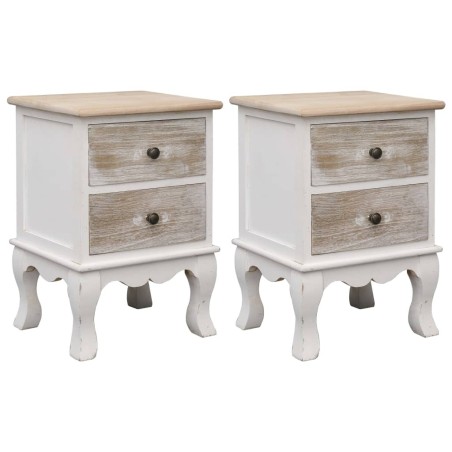 2 pcs Tables de chevet 35x30x50 cm Bois de Paulownia 628370628370