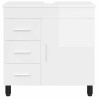 Unité de vanité de salle de bain Blanc brillant 60 x 35 x 60 cm 628372628372