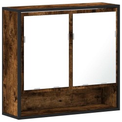 Armoire à miroir de salle de bain chêne fumé bois d’ingénierie 628375628375