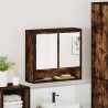 Armoire à miroir de salle de bain chêne fumé bois d’ingénierie 628375628375