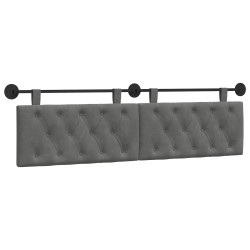 Tête de lit suspendue Avec lumière LED Gris foncé Velours 628378628378