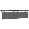 Tête de lit suspendue Avec lumière LED Gris foncé Velours 628378628378