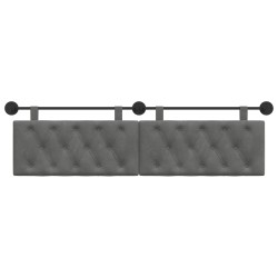 Tête de lit suspendue Avec lumière LED Gris foncé Velours 628378628378