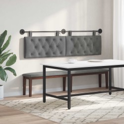 Tête de lit suspendue Avec lumière LED Gris foncé Velours 628380628380