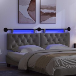 Tête de lit suspendue Avec lumière LED Gris foncé Velours 628380628380