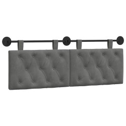 Tête de lit suspendue Avec lumière LED Gris foncé Velours 628381628381