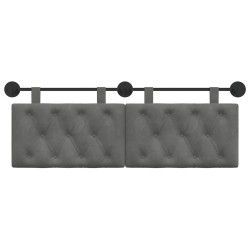 Tête de lit suspendue Avec lumière LED Gris foncé Velours 628381628381