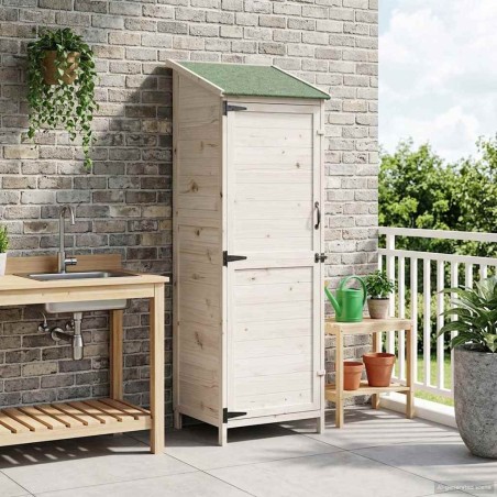 Abri de jardin Blanc 59,5 x 56 x 176,5 cm Bois de Sapin Massif 628383628383