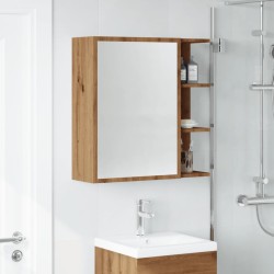 Armoire à miroir salle de bain chêne artisanal 62,5x20,5x64 cm 628388628388