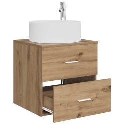 Vanité de lavabo mural Chêne artisanal 49,5 x 44,5 x 65,5 cm 628391628391