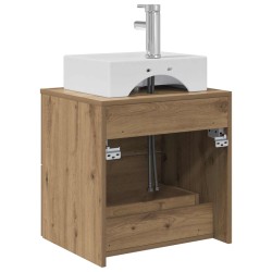 Vanité de lavabo mural Chêne artisanal 49,5 x 41 x 62,5 cm 628393628393
